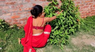18yo Indian Girl Cleaning Outdoor Garden In Clear Hindi Voice After Sex With Boss