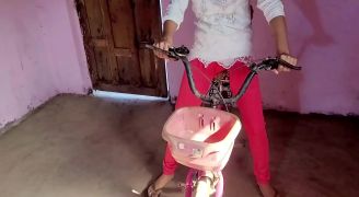 Village Girl Is Caught Riding Her Bike By Friends